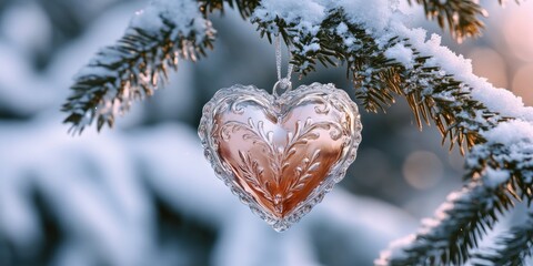 Poster - Heart-shaped ornament on tree