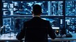 © Bhait - A cybersecurity analyst monitoring network security threats in a cybersecurity operations center, with threat detection tools and cybersecurity alerts, Cyber threat monitoring scene