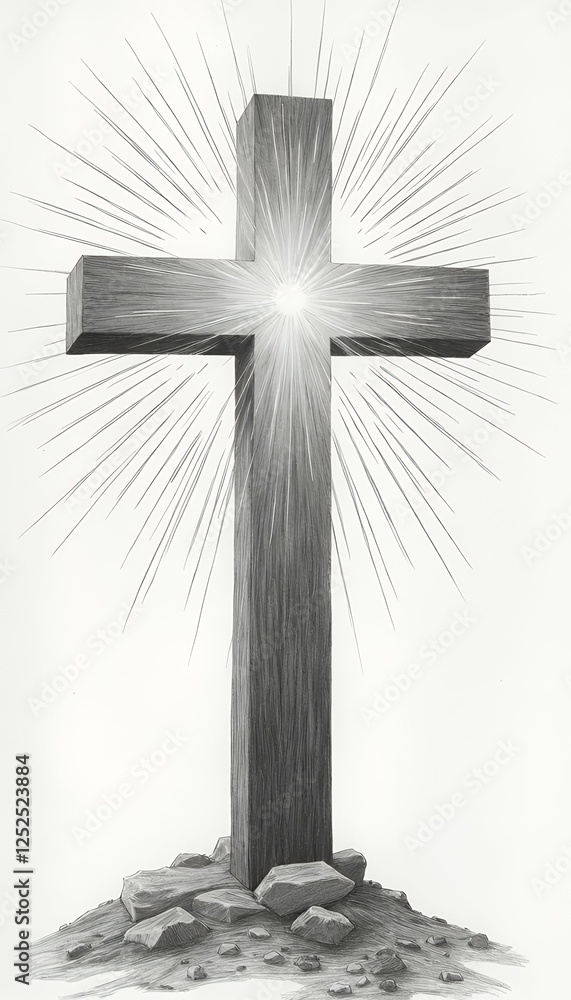 Foto de Stock sketch illustration god radiance symbol faith prayer ...