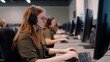 © pkproject - Customer Service Team Working in Call Center Office