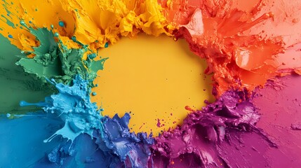 Wall Mural - vibrant colorful paint splash abstract for impactful marketing content