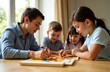 © Sergei - A family playing board games at home