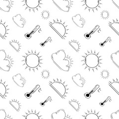 Wall Mural - weather pattern. weather seamless pattern. doodle weather seamless pattern. doodle weather background
