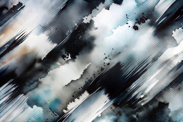 Wall Mural - dynamic blue and black brushstrokes watercolor texture