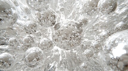 Wall Mural - Abstract Silver Bubbles