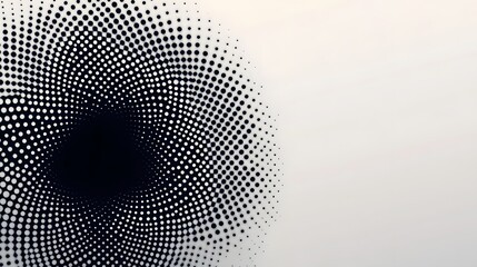 Wall Mural - Radial Halftone Gradient Pattern on Minimalist White Background