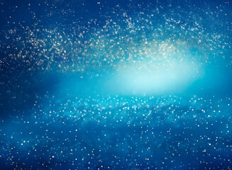Poster - a deep blue backdrop is adorned with numerous sparkling white dots, creating an abstract and etherea