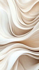 Poster - Abstract beige and white flowing fabric texture, minimalistic art. modern design and textile concept