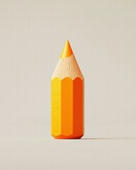 Wall Mural - A vibrant orange pencil. AI.