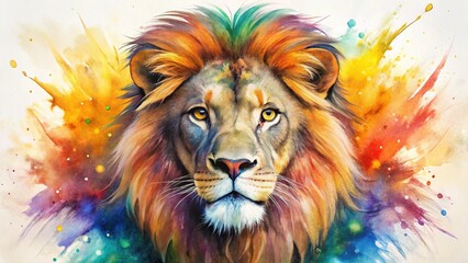  Majestic Lion in Vibrant Watercolor Art: A Symphony of Wild Beauty