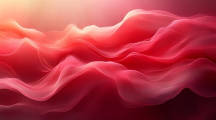 Poster - Abstract fluid art with flowing red and pink waves, soft texture. Modern design and creativity concept