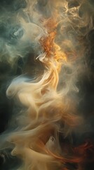 Poster - abstract flow of colorful smoke in motion, ethereal art design