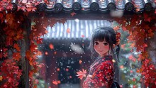 Anime Girl In Autumn Free Stock Photo - Public Domain Pictures