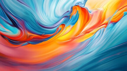 Aufkleber - Vibrant abstract swirling colors in motion, digital artwork. Artistic expression and creativity concept