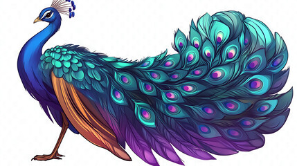 Wall Mural - peacock in the form