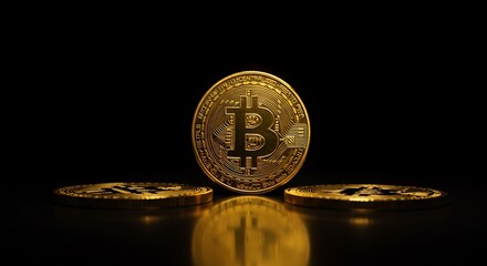 Golden Bitcoin Cryptocurrency Digital Currency