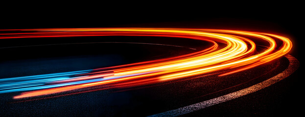 Sticker - Night light trails, speed, curve, motion