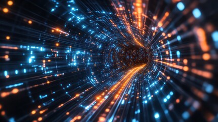 Wall Mural - Digital Vortex: A Journey Through Cyberspace