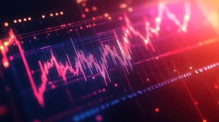 Aufkleber - Digital stock market graph data screen display
