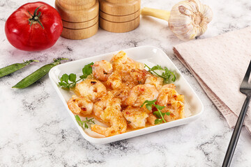 Wall Mural - Stir fried prawn in sweet and sour sauce