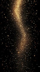 Poster - Sparkling golden dust swirls gracefully against a dark background