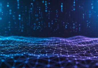 Abstract digital data network, lines and dots, futuristic cyberspace concept
