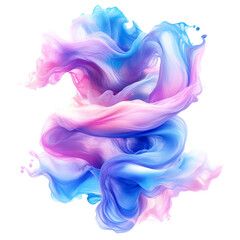 Wall Mural - A swirling blend of vibrant pink and blue hues, creating a dynamic, fluid shape that conveys movement and energy.