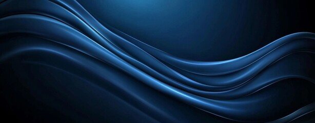 Dark blue flowing waves abstract background design