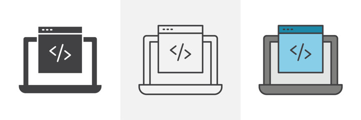 display code icons pack for website designs