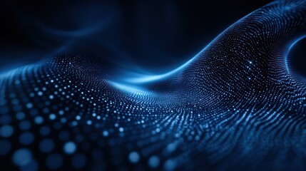 Wall Mural - Abstract Blue Digital Wave: A Symphony of Light and Data