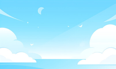 Wall Mural - blue sky and clouds-generative ai