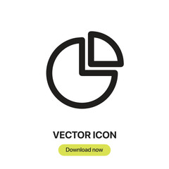 Poster - Pie Chart icon vector. Linear-style sign for mobile concept and web design. Pie Chart symbol illustration. Pixel vector graphics - Vector.