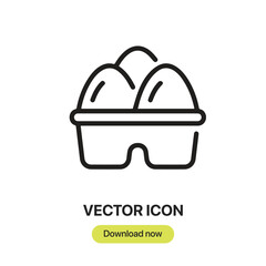 Aufkleber - Eggs icon vector. Linear-style sign for mobile concept and web design. Eggs symbol illustration. Pixel vector graphics - Vector.