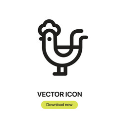 Leinwandbilder - Cock icon vector. Linear-style sign for mobile concept and web design. Cock symbol illustration. Pixel vector graphics - Vector.