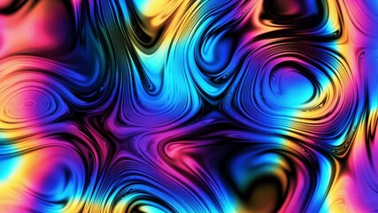 Poster - Liquid. Liquid metal. Mercury. Melting silver. Hypnotism. Hypnosis. Abstraction, Psychedelic. Hallucinations. Multi-colored deformation. Loop Background