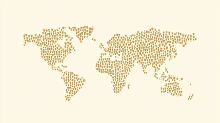 Global network connection, world map, beige background, communication