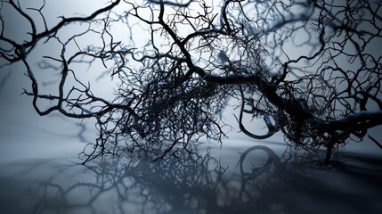 Fototapete - Complex network of tree shadows nature scene abstract art ethereal environment artistic viewpoint visual depth