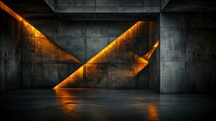 Aufkleber - Abstract minimalist composition featuring diagonal lines and light industrial space digital art modern design high contrast