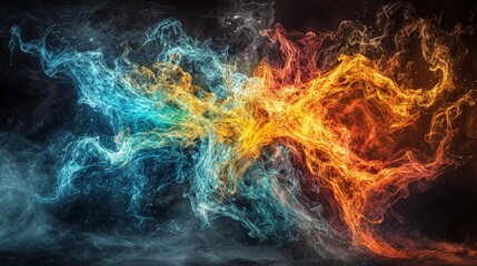 Leinwandbilder - Abstract digital art dynamic energy flow across dimensions with vivid colors in a surreal conceptual visualization