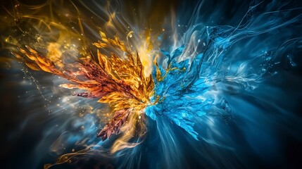 Leinwandbilder - Dynamic transformation of colors abstract art digital realm energetic environment vibrant viewpoint boundless dimensions