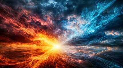 Aufkleber - Ethereal streams of thoughts cosmic sky digital art dramatic atmosphere wide view surreal concepts