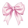 © ANZ studio - Pink ribbon bow, gift, isolated on white,  illustration