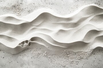 Poster - Wavy light gray sand surface with subtle footprint detail