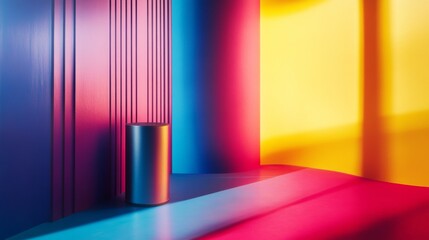 Canvas Print - Abstract gradient room with colorful light reflections