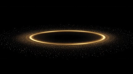 Wall Mural - Glowing Circular Light Effect with Sparkles on Black Background