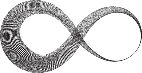 Wall Mural - infinity symbol . many vector roughen lines forming endless logo. limitless design element . continu