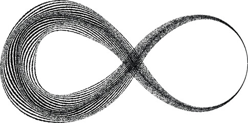 Wall Mural - infinity symbol . many vector roughen lines forming endless logo. limitless design element . continu