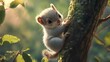 © Nhoeb - Cute Squirrel Climbing Tree in Lush Natural Environment