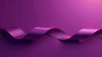 Poster - Elegant Purple Ribbon Swirling Gracefully Across a Deep Violet Background, Perfect for Luxury Branding or Festive Designs