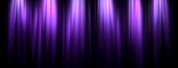 Sticker - Purple curtain stage background